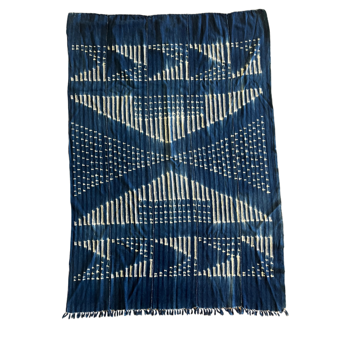 African Vintage Ikat Denim Textile 58