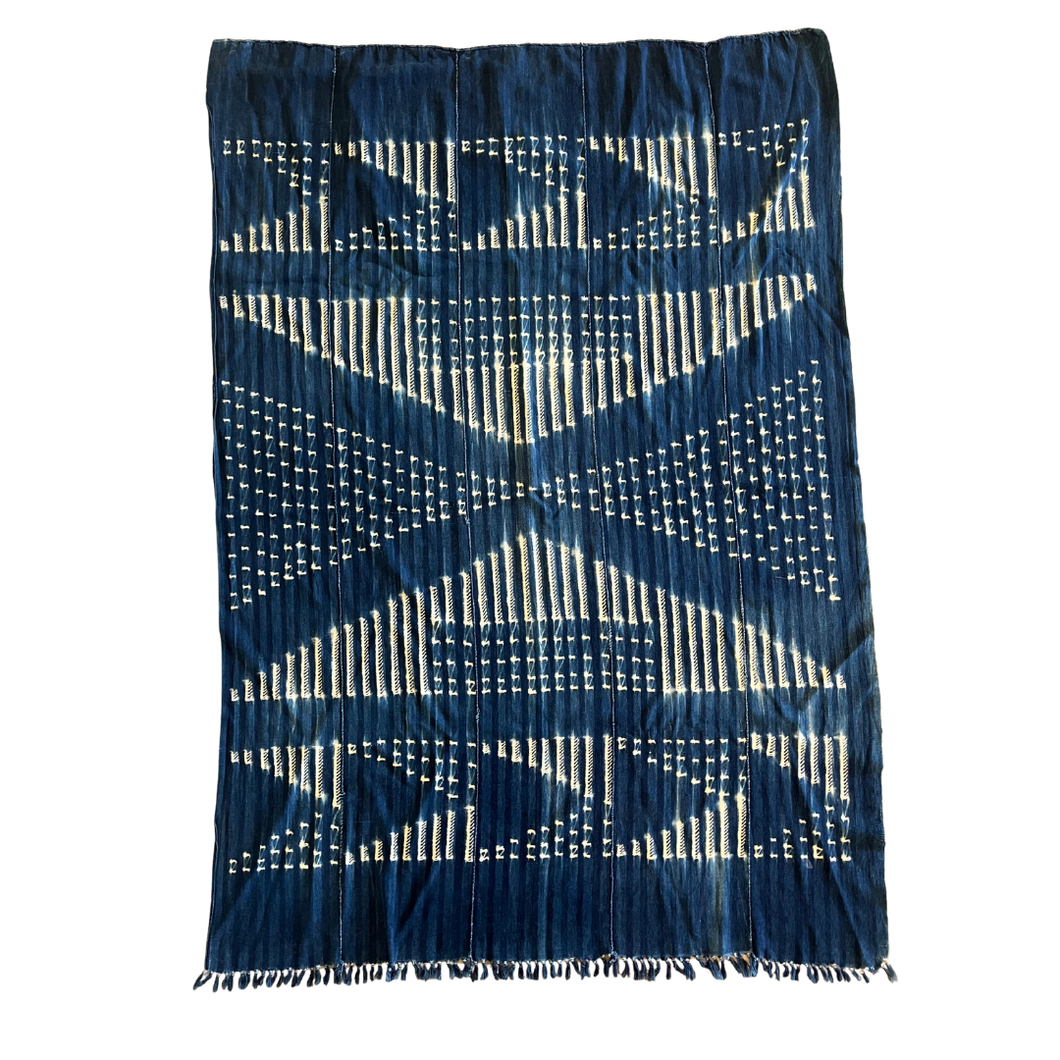 African Vintage Ikat Denim Textile 58