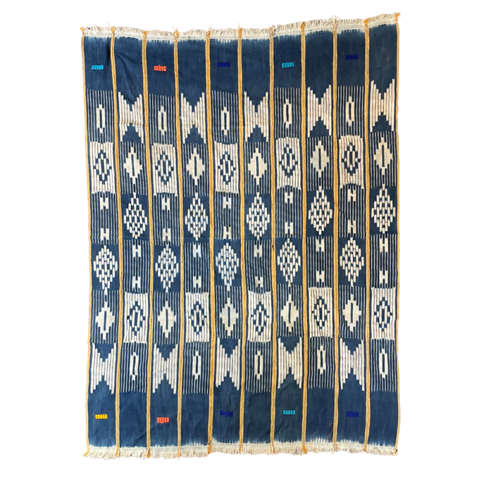 African Vintage Ikat Denim Textile 55