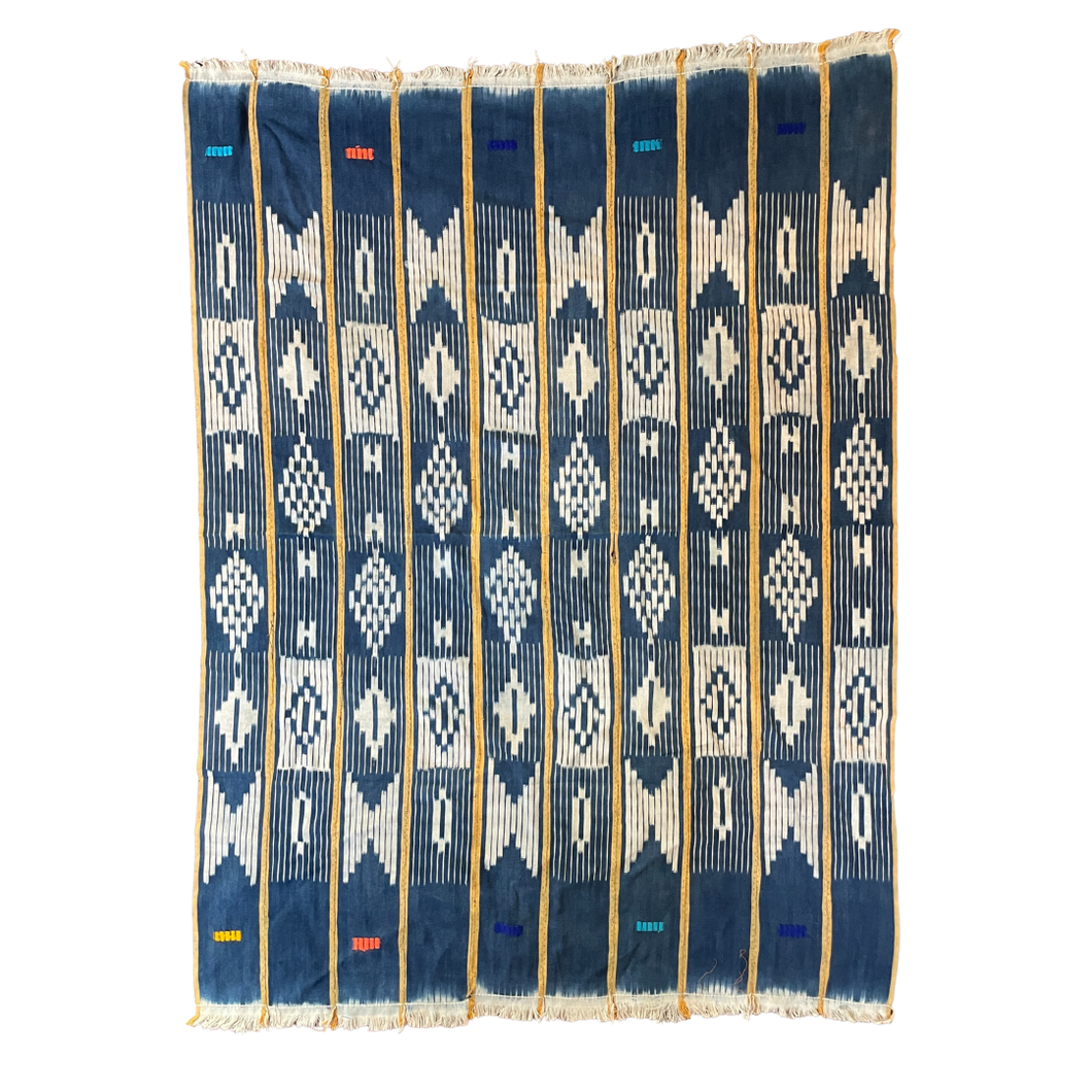 African Vintage Ikat Denim Textile 55