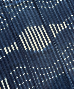 African Vintage Ikat Denim Textile 43