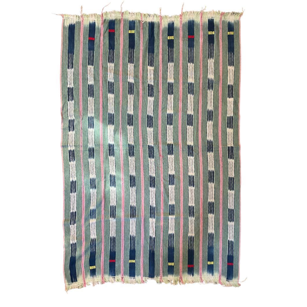 African Vintage Ikat Denim Textile 54