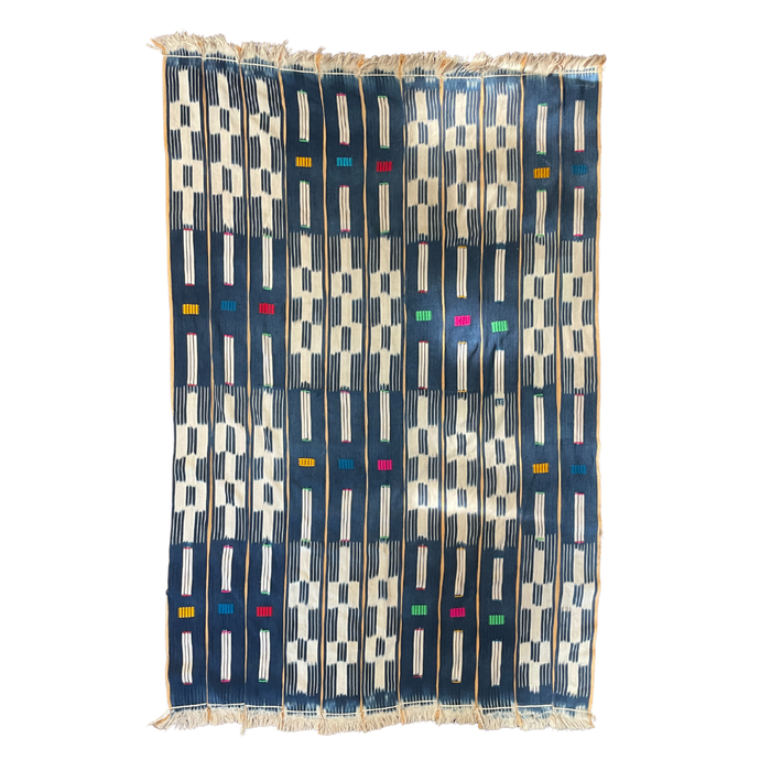 African Vintage Ikat Denim Textile 48