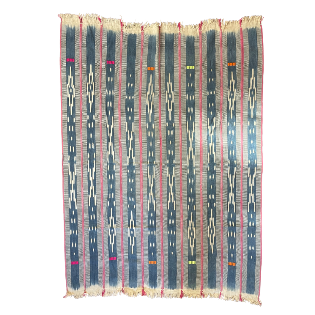 African Vintage Ikat Denim Textile 53