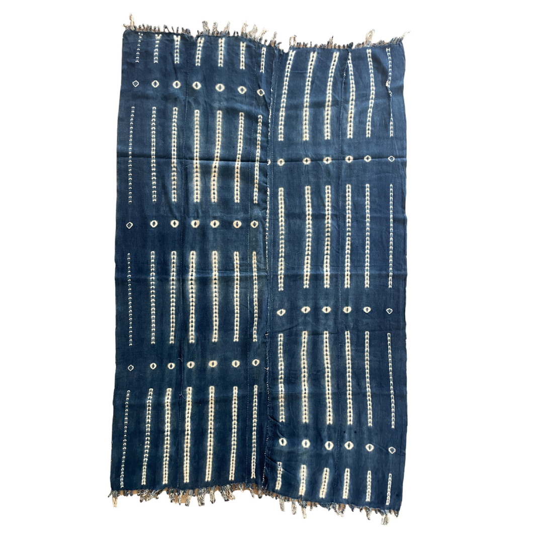 African Vintage Ikat Denim Textile 45