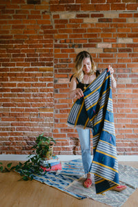African Vintage Ikat Denim Textile 03