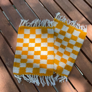 Yellow Checkered Coasters