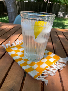 Yellow Checkered Coasters
