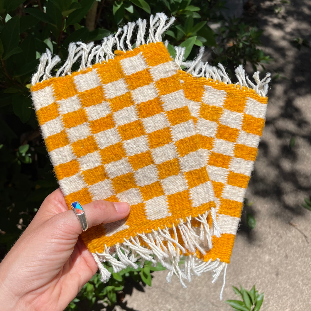 Yellow Checkered Coasters