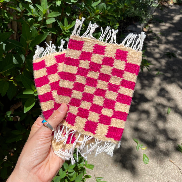 Pink Checkered Coasters